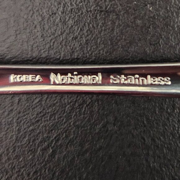 4 Stainless Serving Pcs: 3 National Korea - 1 Simeon I. & George H. Rogers Co. - Picture 8 of 12